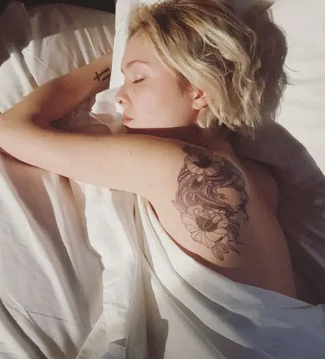 1960 Girl With Flowers Tattoo