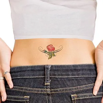 2 Glitter Tribal Roses Tattoos