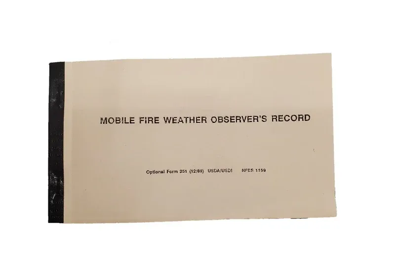 Mobile Fire Weather Observer's Record Book (NFES 001159)