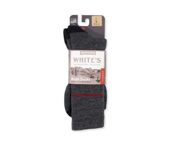 Midweight Crew Socks, White’s