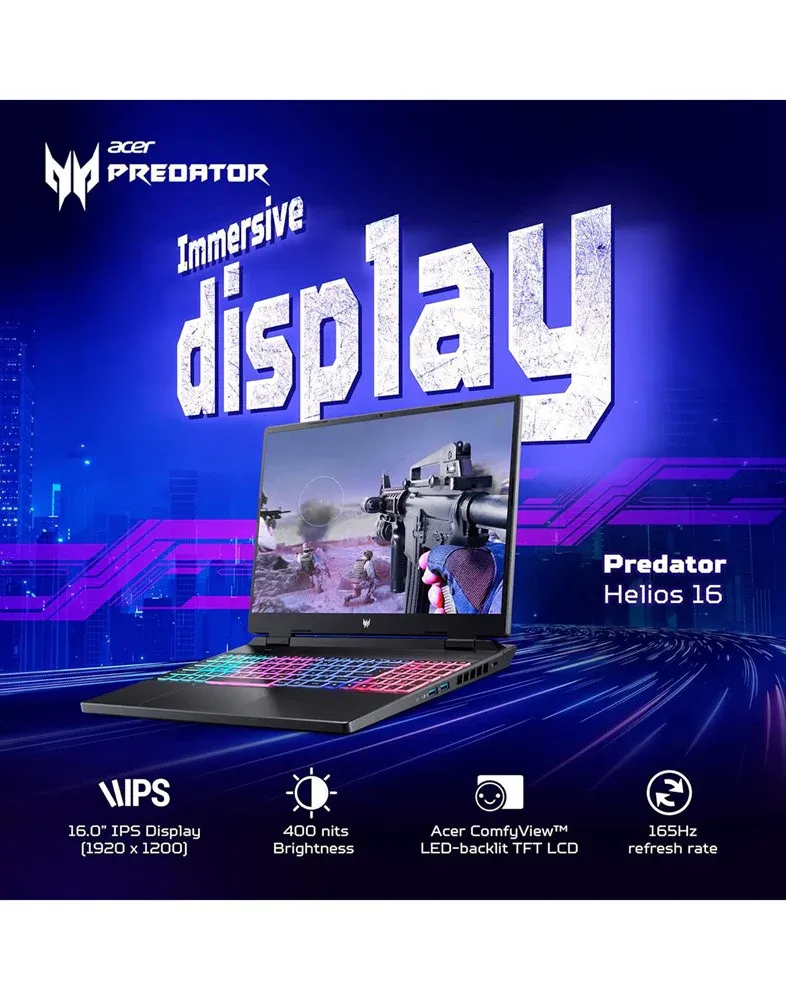 Acer Predator Helios Neo 16-inch i7-13th Gen 16GB 512GB Nividia GeForce RTX4060 8GB Gaming Laptop (As New – Pre-Owned)