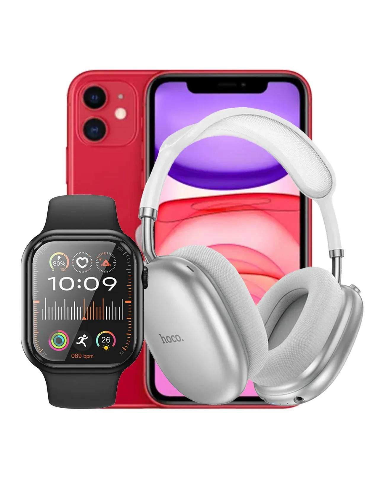 Apple iPhone 11 64GB 4G (Very Good Pre-Owned)+Case & Protector + Smart Watch and Bluetooth Headset (Bundle Deal)