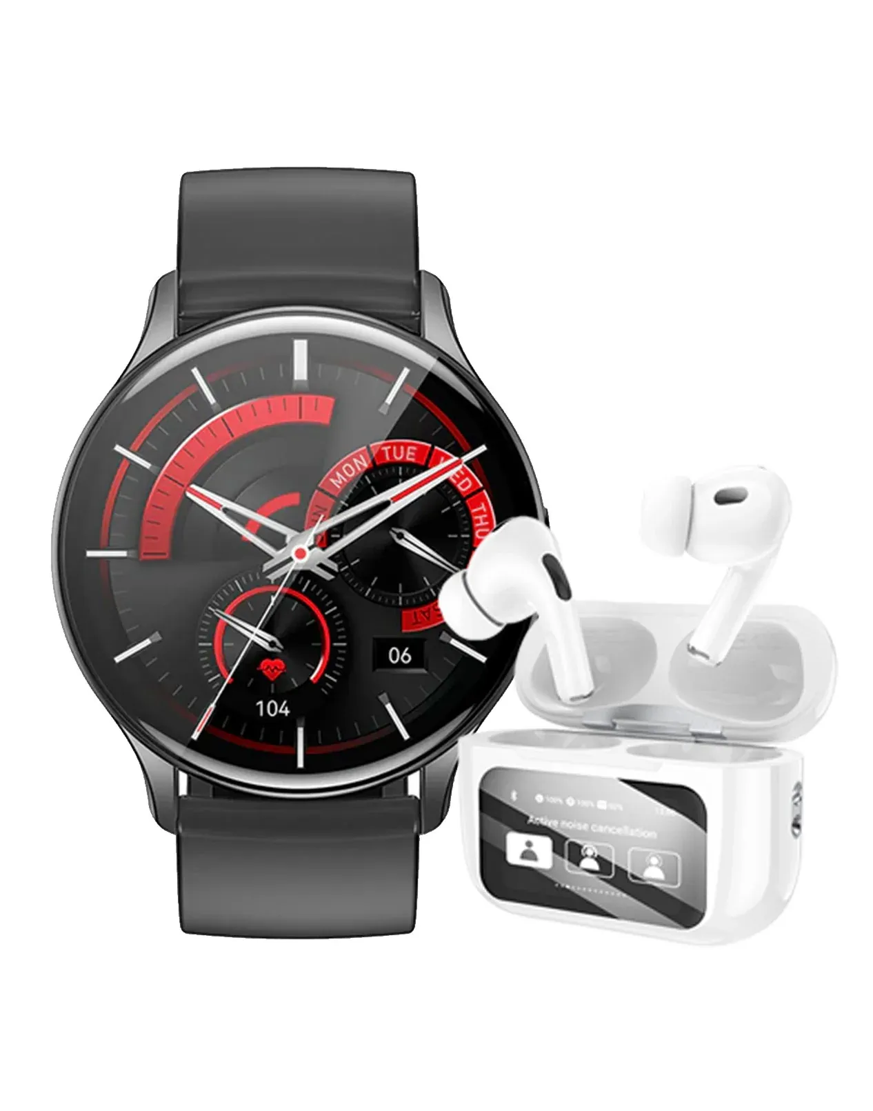 Hoco Smart Sports Watch (Y15) (Brand New) + Hoco Earbuds Touch Screen Case (EW72)