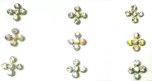 Silver Flowers Bindis (9 Bindis)