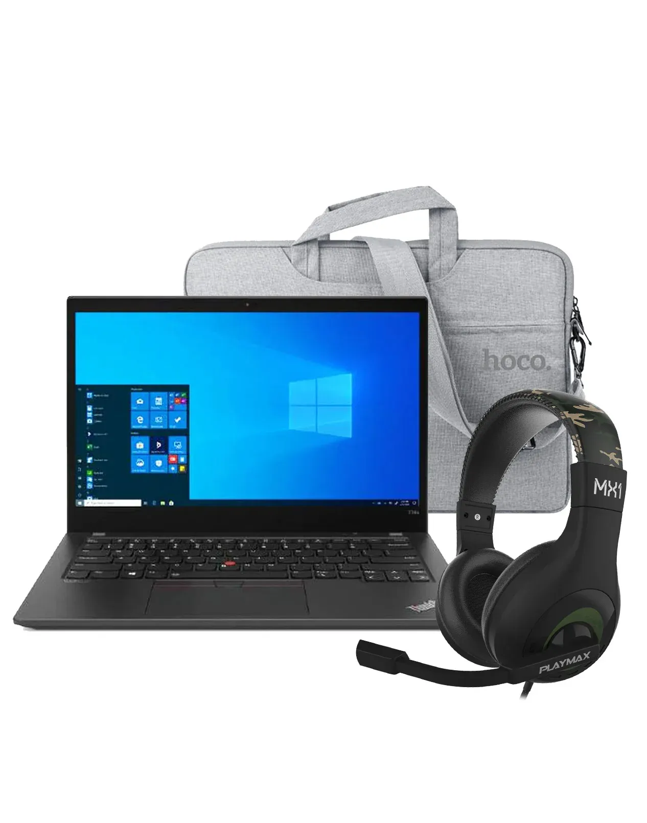 Lenovo ThinkPad T14S Gen 1 14-inch i7 10th Gen 32GB 256GB @2.80GHz W10 Pro Touch Screen Laptop (Good-Pre-Owned) + Hoco Laptop Bag 15.6-inch With Handle + Playmax MX1 Universal Gaming Headset (Bundle Deal)