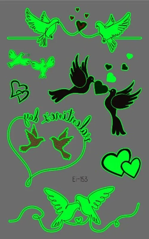 Turtledoves Glow Temporary Tattoo