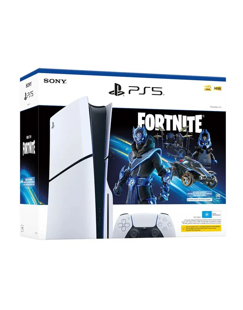 Sony PS5 Slim Disk Edition 1TB Console Fortnite Cobalt Star Bundle (Brand New)