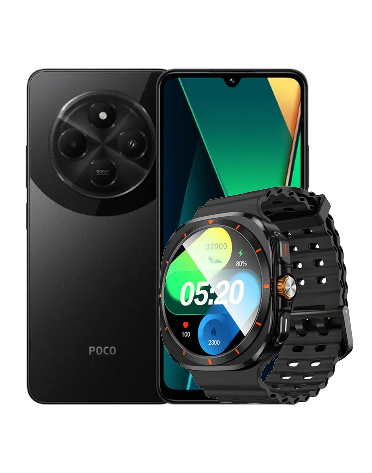 Xiaomi Poco C75 6GB 128GB 4G Dual Sim Smart Phone (Brand New) + Smart Sports Watch (Y29) (Bundle Deal)