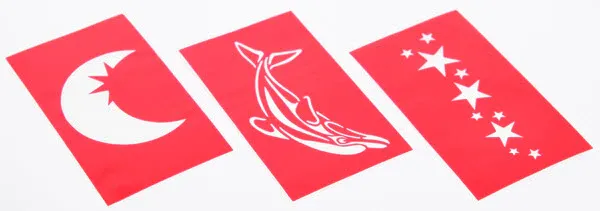 3 Stencils For Tattoo Spray: Dolphin, Moon & Stars