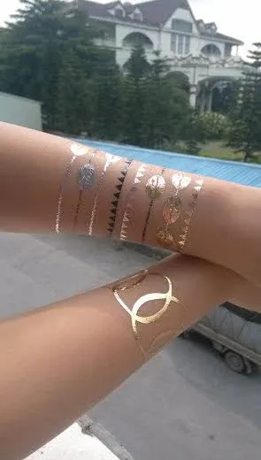 Beach Girl Metallic Tattoos