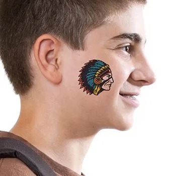 Indian Head With Feathers Tattoo