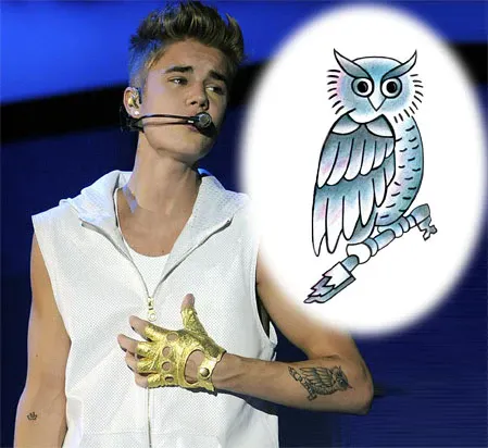 Justin Bieber – Small Owl Tattoo