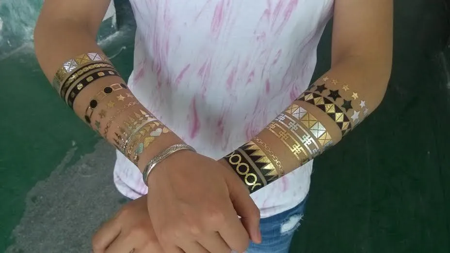 Hot Beach Metallic Tattoos