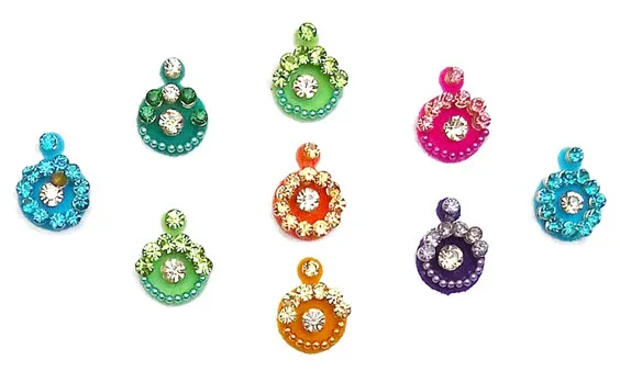 Multi Colored Tilak Bindis (9 Bindis)