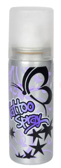 Purple Plush Plum Temporary Tattoo Spray 50 ml + 3 Stencils