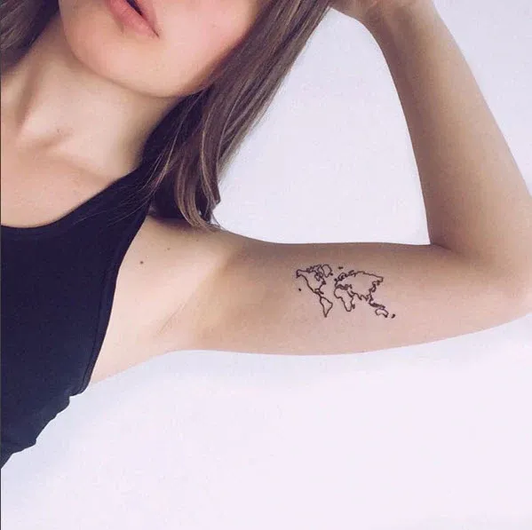 World Map Tattoo