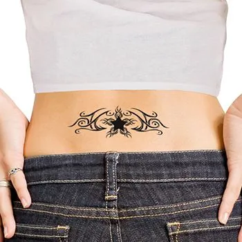 Tribal Lower Back Star Tattoo