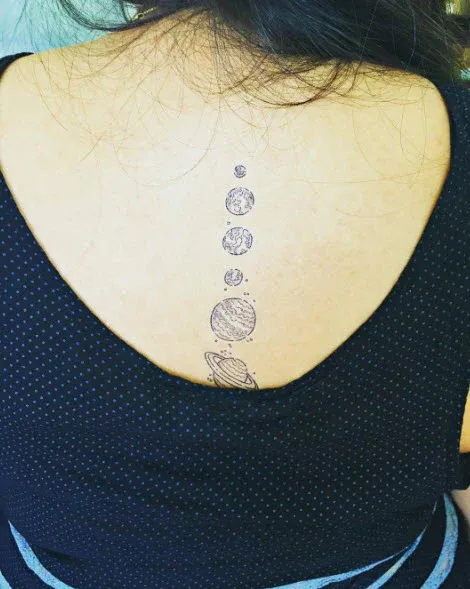 Vintage Planets Tattoo