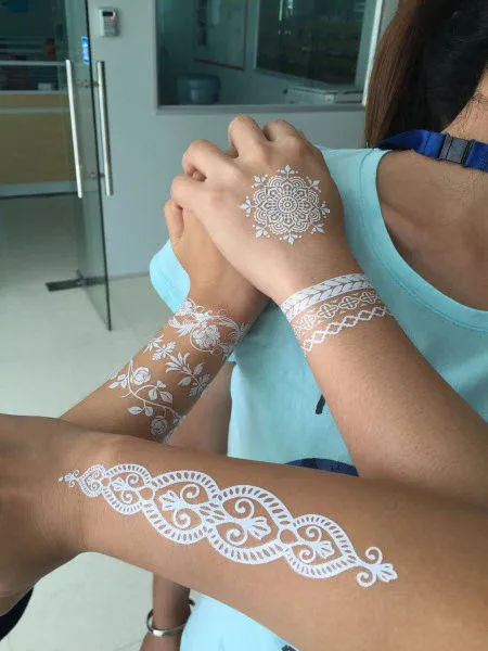 White Lace Henna Style Tattoo