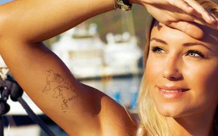 World Outline Tattoo