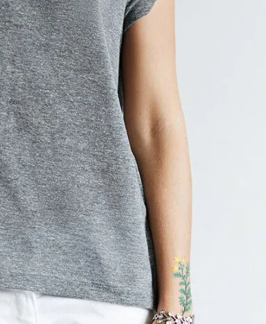 Yellow Snaps Floral Tattoo