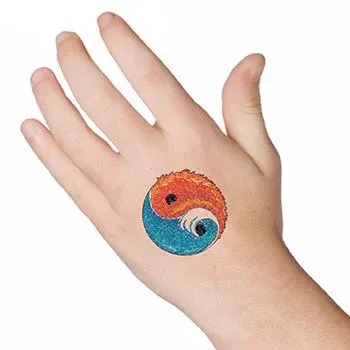 Yin Yang Fire Water Glitter Tattoo